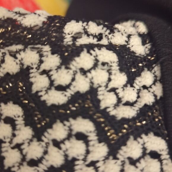 Vintage black and white textured zig zag jacket - Picture 2 of 6